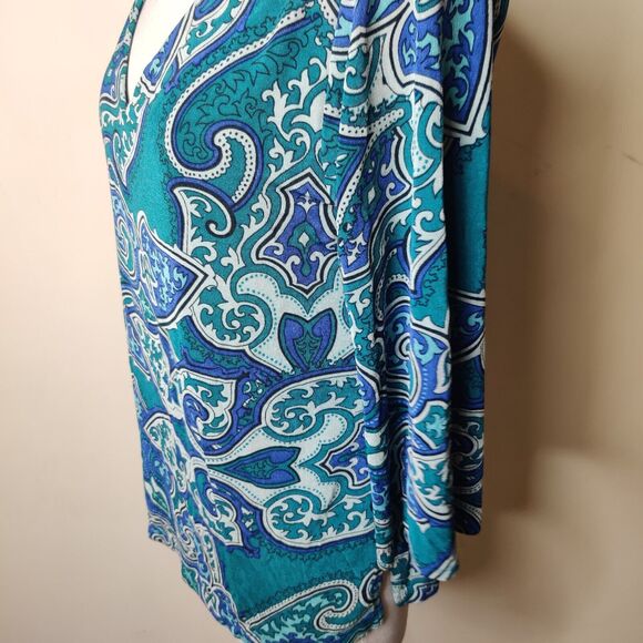 Chico's Travelers Top Floral Stretch Open Back - Picture 7 of 10